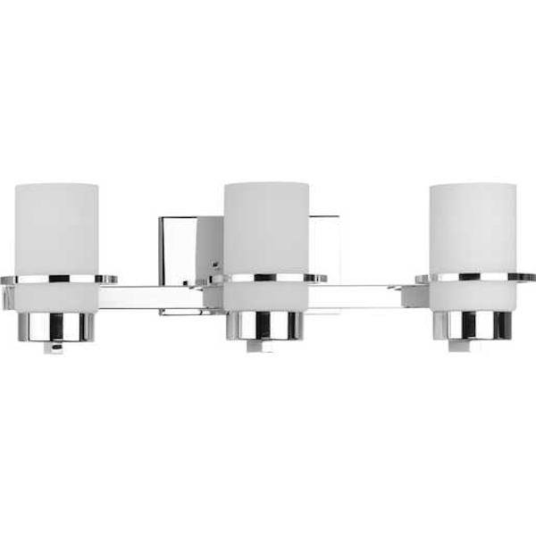 3 Light 120 volt Polished Chrome Vanity Etched Glass Light Fixture