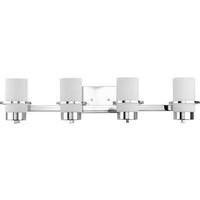 Progress Lighting 4 Light 120 volt Polished Chrome Vanity Etched Glass Light Fixture