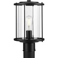 Progress Lighting 1 Light Black with Clear Glass Post Top Light Fixture