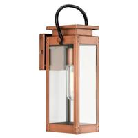 Progress Lighting 1 Light Antique Copper with Clear Glass Medium Wall Light Fixture