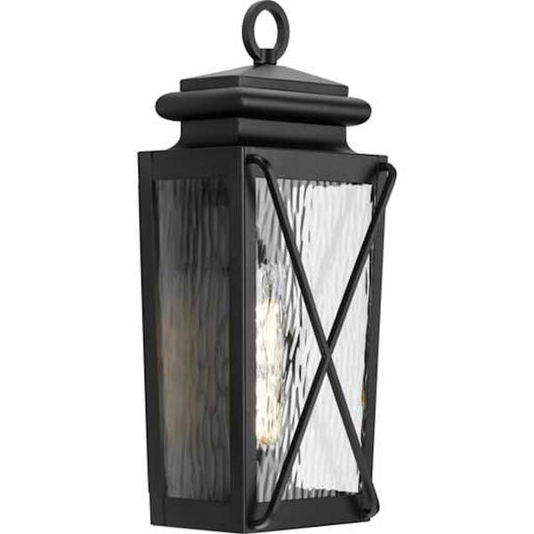 1 Light Black with Clear Water Glass Wall Light Fixture