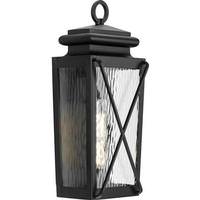 Progress Lighting 1 Light Black with Clear Water Glass Wall Light Fixture
