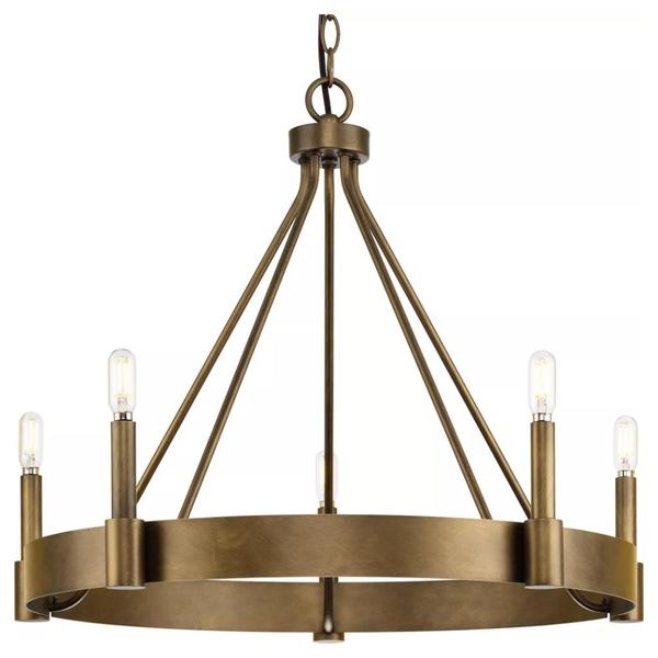 5 Light Aged Bronze Rustic Farmhouse Style Chandelier Light Fixture