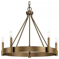 Progress Lighting 5 Light Aged Bronze Rustic Farmhouse Style Chandelier Light Fixture