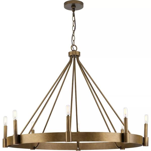 8 Light Aged Bronze Rustic Farmhouse Style Chandelier Light Fixture