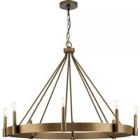 Progress Lighting 8 Light Aged Bronze Rustic Farmhouse Style Chandelier Light Fixture