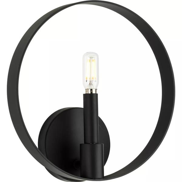 1 Light Matte Black Rustic Farmhouse Style Light Fixture