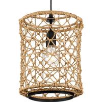 Progress Lighting 1 Light Matte Black Woven Accent Pendant Light Fixture