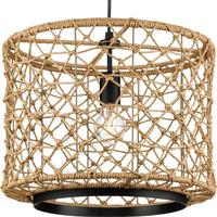 Progress Lighting 1 Light Matte Black Woven Accent Pendant Light Fixture