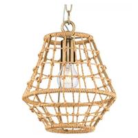 Progress Lighting 1 Light Vintage Brass Woven Jute Accent Dimmable Pendant Light Fixture