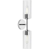 Progress Lighting 2 Light 120 volt Polished Chrome Vanity Clear Glass Light Fixture