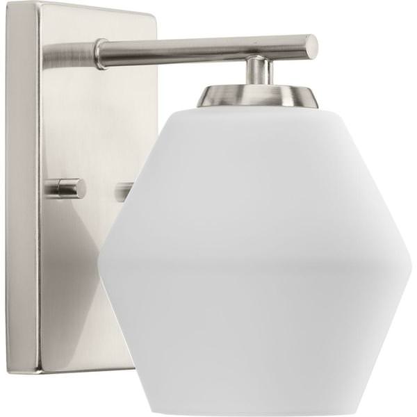 1 Light 120 volt Brushed Nickel Vanity Opal Glass Light Fixture