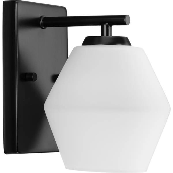 1 Light 120 volt Matte Black Vanity Opal Glass Light Fixture