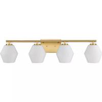 Progress Lighting 4 Light 120 volt Brushed Nickel Vanity Opal Glass Light Fixture
