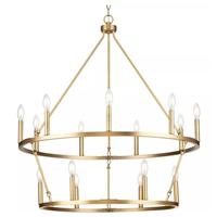 Progress Lighting 15 Light Vintage Brass Traditional Style Chandelier Light Fixture