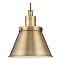 Progress Lighting 1 Light Vintage Brass Metal Shade Dimmable Pendant Light Fixture