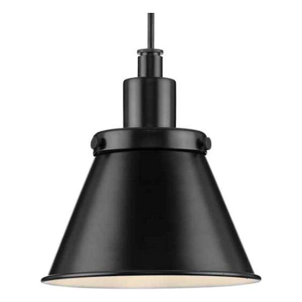 1 Light Matte Black Metal Shade Dimmable Pendant Light Fixture