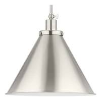 Progress Lighting 1 Light Brushed Nickel Metal Shade Dimmable Pendant Light Fixture