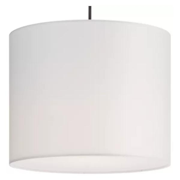1 Light  Brushed Nickel, Matte Black, Vintage Brass White Ecru Linen Cylindrical Pendant Light Fixture
