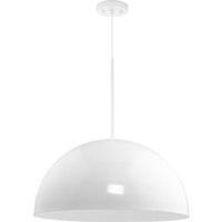 Progress Lighting 1 Light White Metal Shade Dimmable Pendant Light Fixture