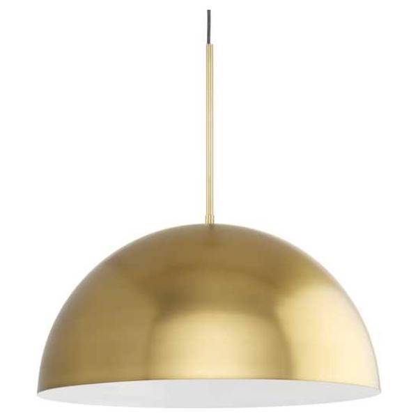 1 Light Brushed Gold Metal Shade Dimmable Pendant Light Fixture