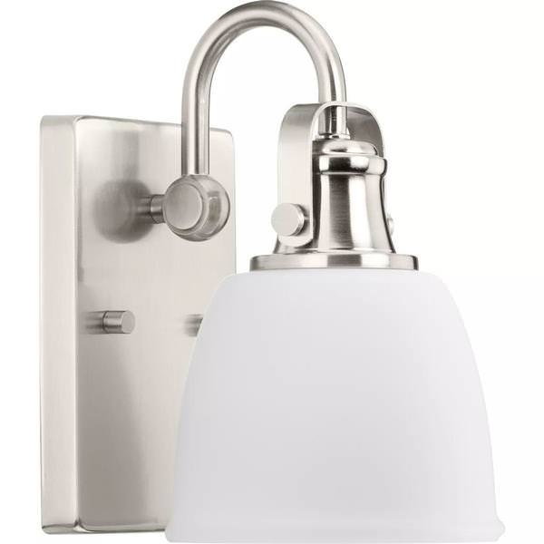 1 Light 120 volt Brushed Nickel Vanity Etched Glass Light Fixture