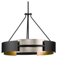 Progress Lighting 5 Light Textured Black/Aged Silver Pendant Lowery Collection Light Fixture