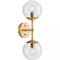 Progress Lighting 2 Light Brushed Bronze Clear Round Glass Light Fixture