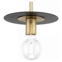 Progress Lighting 1 Light Brushed Bronze Matte Black Accent Mini Pendant Light Fixture