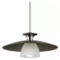 Progress Lighting 1 Light Brushed Nickel Graphite Accent Etched Glass Shade Pendant Light Fixture