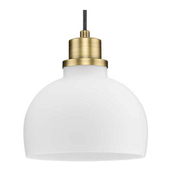 1 Light Vintage Brass Etched Opal Glass Shade Dimmable Mini Pendant Light Fixture