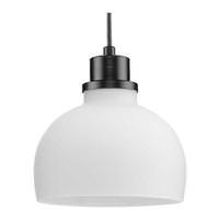 Progress Lighting 1 Light Matte Black Etched Opal Glass Shade Dimmable Mini Pendant Light Fixture