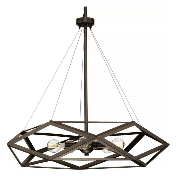 5 Light Architectural Bronze Pendant Saucedo Collection Light Fixture