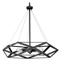Progress Lighting 5 Light Matte Black Pendant Saucedo Collection Light Fixture