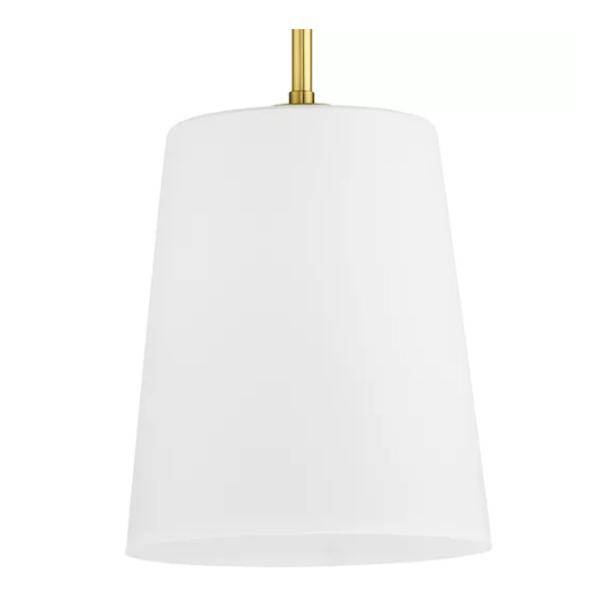 1 Light Satin Brass Etched Opal Glass Shade Pendant Light Fixture