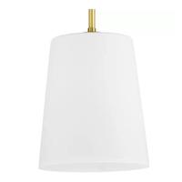 Progress Lighting 1 Light Satin Brass Etched Opal Glass Shade Pendant Light Fixture