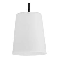 Progress Lighting 1 Light Matte Black Etched Opal Glass Shade Pendant Light Fixture