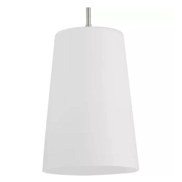 1 Light Brushed Nickel Etched Opal Glass Shade Pendant Light Fixture