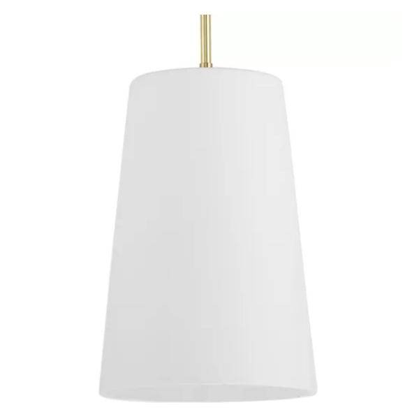 1 Light Satin Brass Etched Opal Glass Shade Pendant Light Fixture