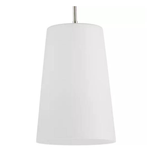 1 Light Polished Nickel Etched Opal Glass Shade Pendant Light Fixture