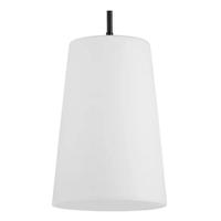 Progress Lighting 1 Light Matte Black Etched Opal Glass Shade Pendant Light Fixture