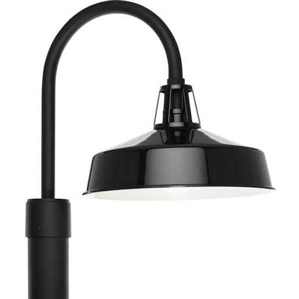 1 Light Gloss Black Metal Shade Outdoor Cedar Springs Post Top Light Fixture
