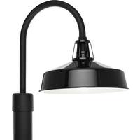 Progress Lighting 1 Light Gloss Black Metal Shade Outdoor Cedar Springs Post Top Light Fixture