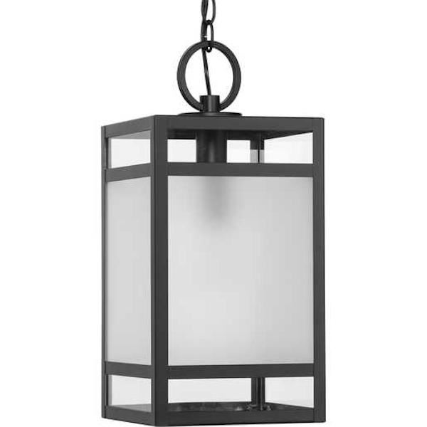 1 Light Black with Clear Glass Parrish Wall Light Fixture