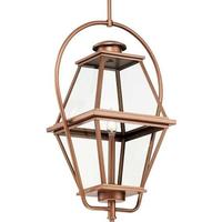 Progress Lighting 1 Light Antique Copper with Clear Glass Hanging Light Fixture
