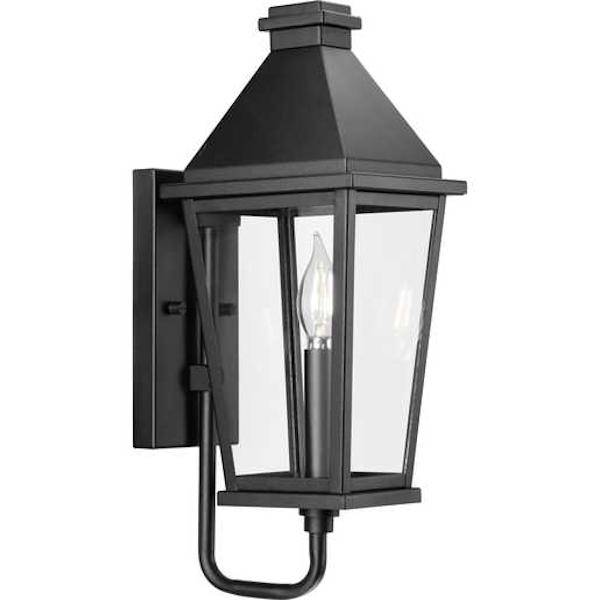 1 Light Black with Clear Glass Small Richmond Hill Wall Light Fixture