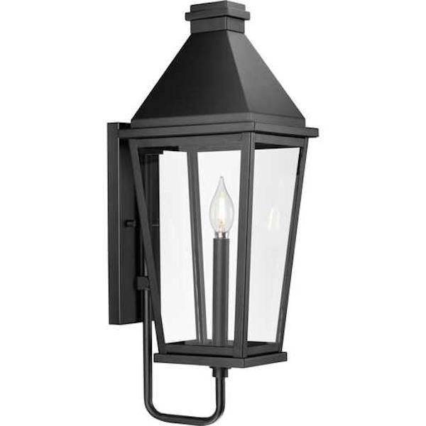 1 Light Black with Clear Glass Medium Richmond Hill Wall Light Fixture