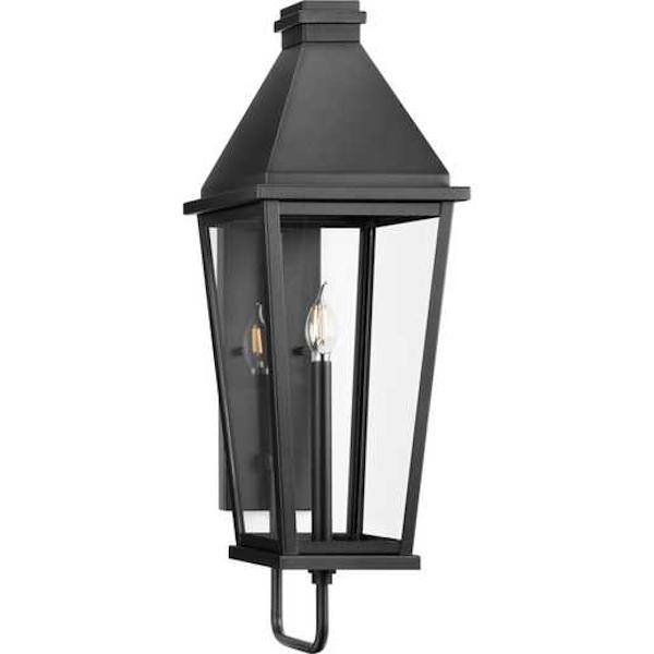 1 Light Black with Clear Glass Large Richmond Hill Wall Light Fixture