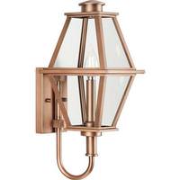 Progress Lighting 1 Light Antique Copper with Clear Glass Small Bradshaw Wall Light Fixture
