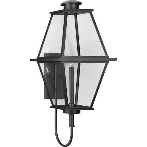 1 Light Black with Clear Glass Large Bradshaw Wall Light Fixture